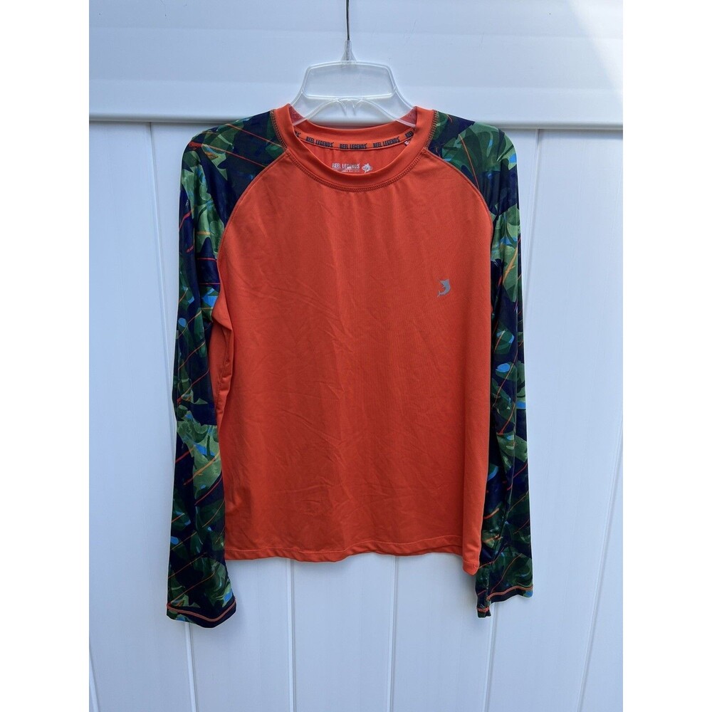 Reel Legends Boys Long Sleeve Rash guard Performance Shirt Long Sleeve Sz XL